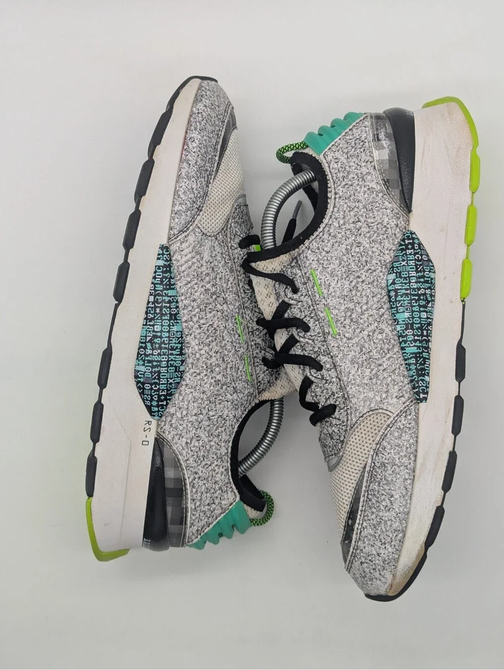Mens Size 11.5 Puma RS-0 Game Restart Binary Green Gray White Shoes 367969-01